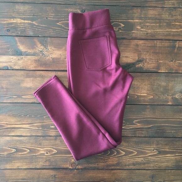 Mud Pie Ponte Leggings in Burgundy Size S - Picture 2 of 3